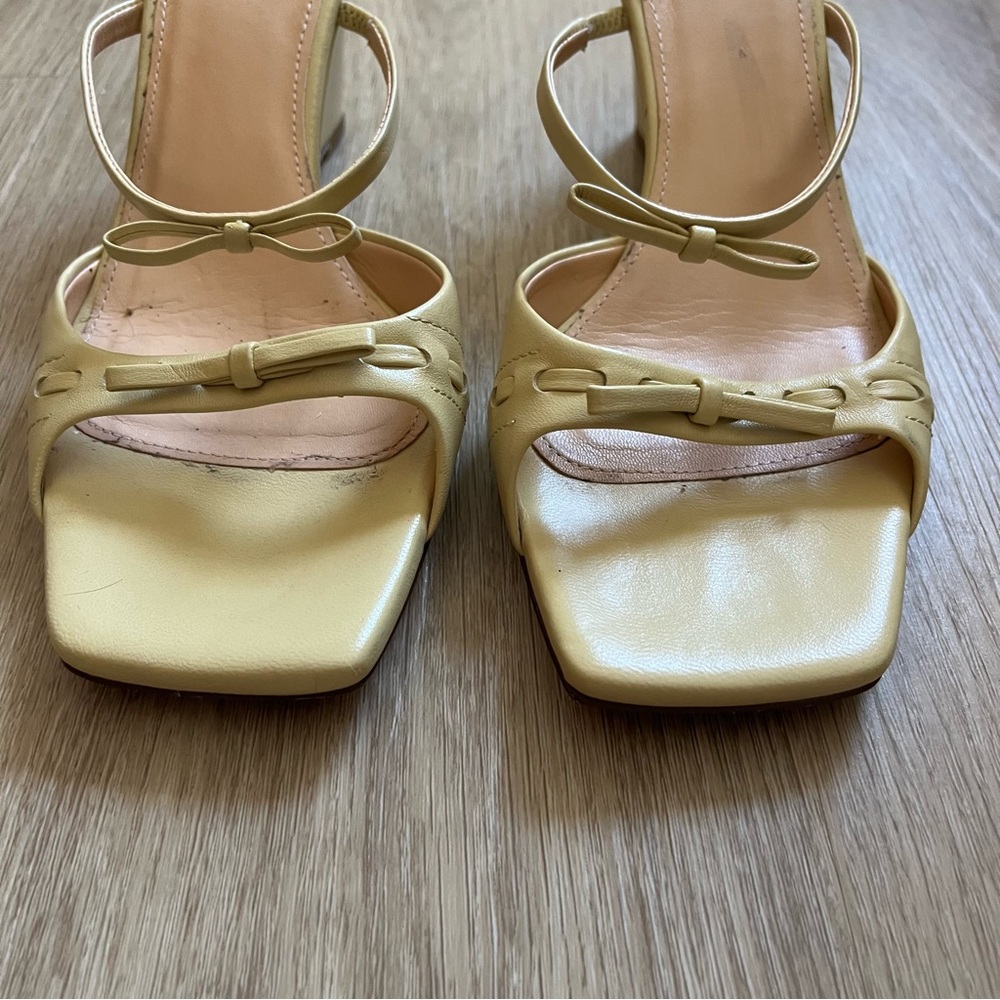 Rouje Paris Eve Wedge Mules Nappa Butter Yellow Size 37 - Picture 5 of 16